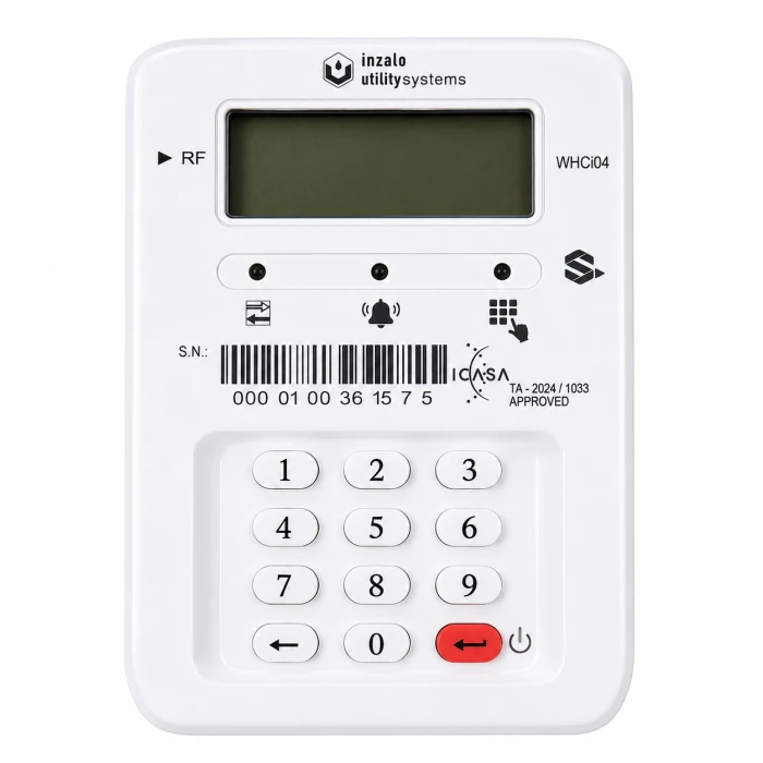 Inzalo AquaFlow LXC ultrasonic smart STS prepaid water meter with customer interface unit detail